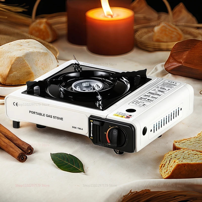 Portable outdoor gas stove, suitable for camping, barbecue cooking and household use. Compact, lightweight and durable gas stove