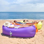 Single Person Lazy Inflatable Sofa Portable Outdoor Beach Air Sofa Bed Folding Camping Sleeping Bag for Comfortable Rest