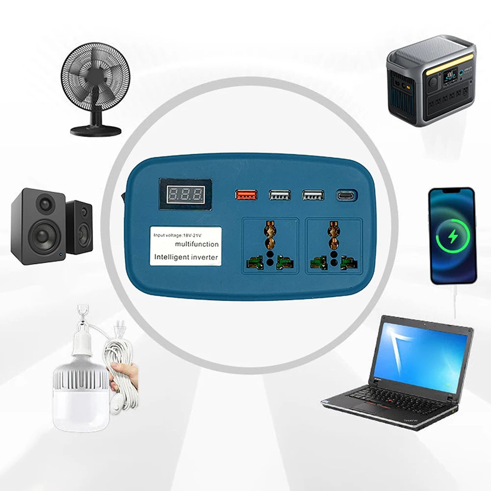 Lithium Battery Inverter DC18V/21V Direct Current Into 180V-220V Alternating Current Smart Charging Technology Battery Converts
