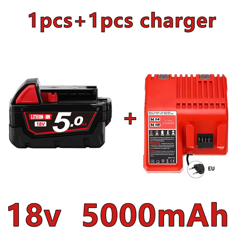 For Milwaukee 18V/ 3Ah 5Ah 6Ah 18650 Lithium Replacement Battery For Milwaukee 48-11-1860 48-11-1850 48-11-1840 Tool Battery