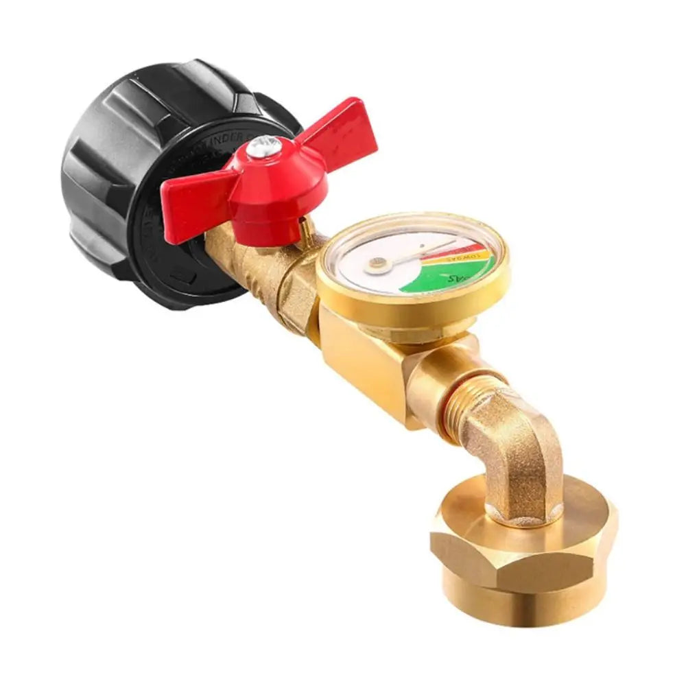 with Tank Gauge Propane Refill Elbow Adapter Easily Opening Universal Propane Tank Adapter Durable. Safe Propane Gas Gauge