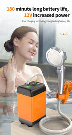 Portable Outdoor Camping Shower with Digital Display Temperature 4800/6000/7800mAh Electric Shower for Garden Car Washing Pet