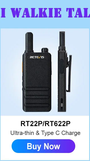 RETEVIS RT622 Walkie Talkie Mini 2 pcs PMR 446 Portable Two-way Radio ht PTT Walkie-talkies Communication Radio for Restaurant