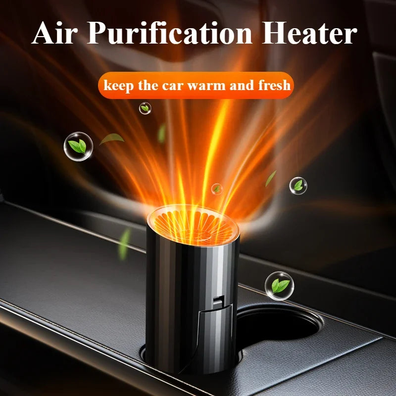 Eary 12V 24V 360°Rotate Car Heater 150W Windshield Defogger Defroster for Winter 2 in 1 Fast Heating & Cooling Fan for Car Sedan