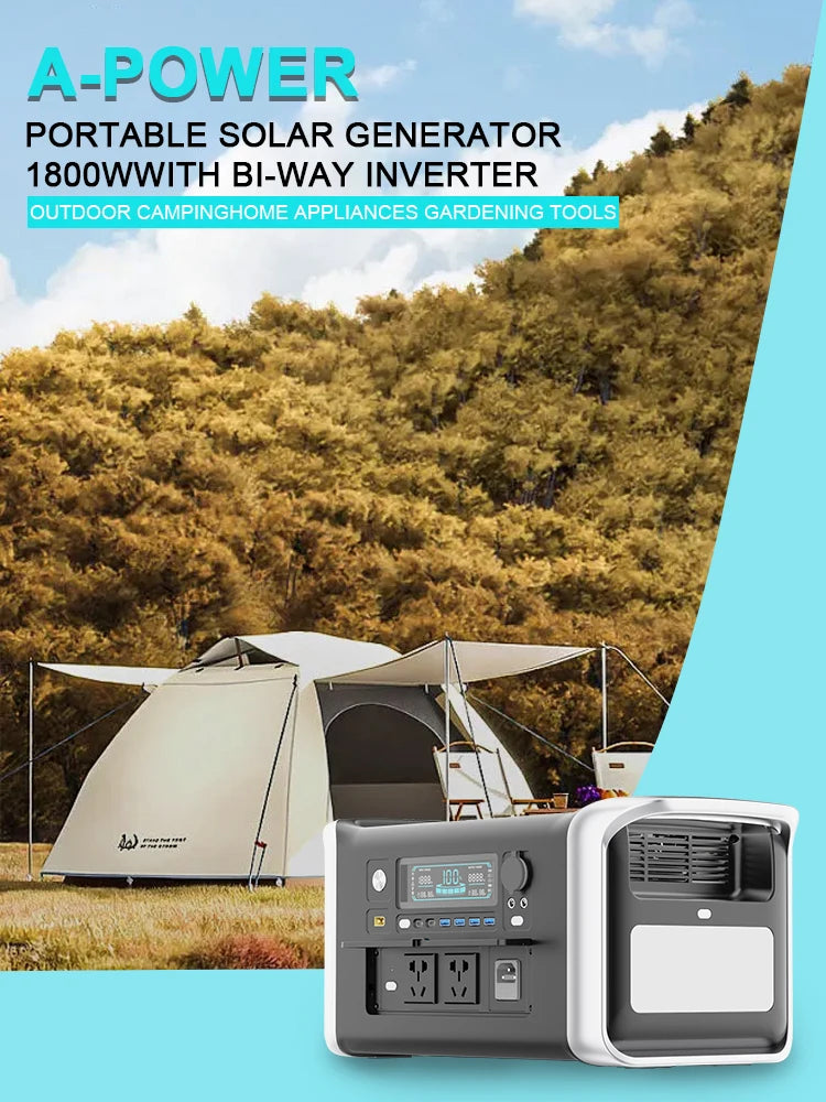 2600W 1800W 500W Portable Power Station 1024wh 345wh Lifepo4 Battery Powerful Power Bank Solar Generator Emergency Power Supply