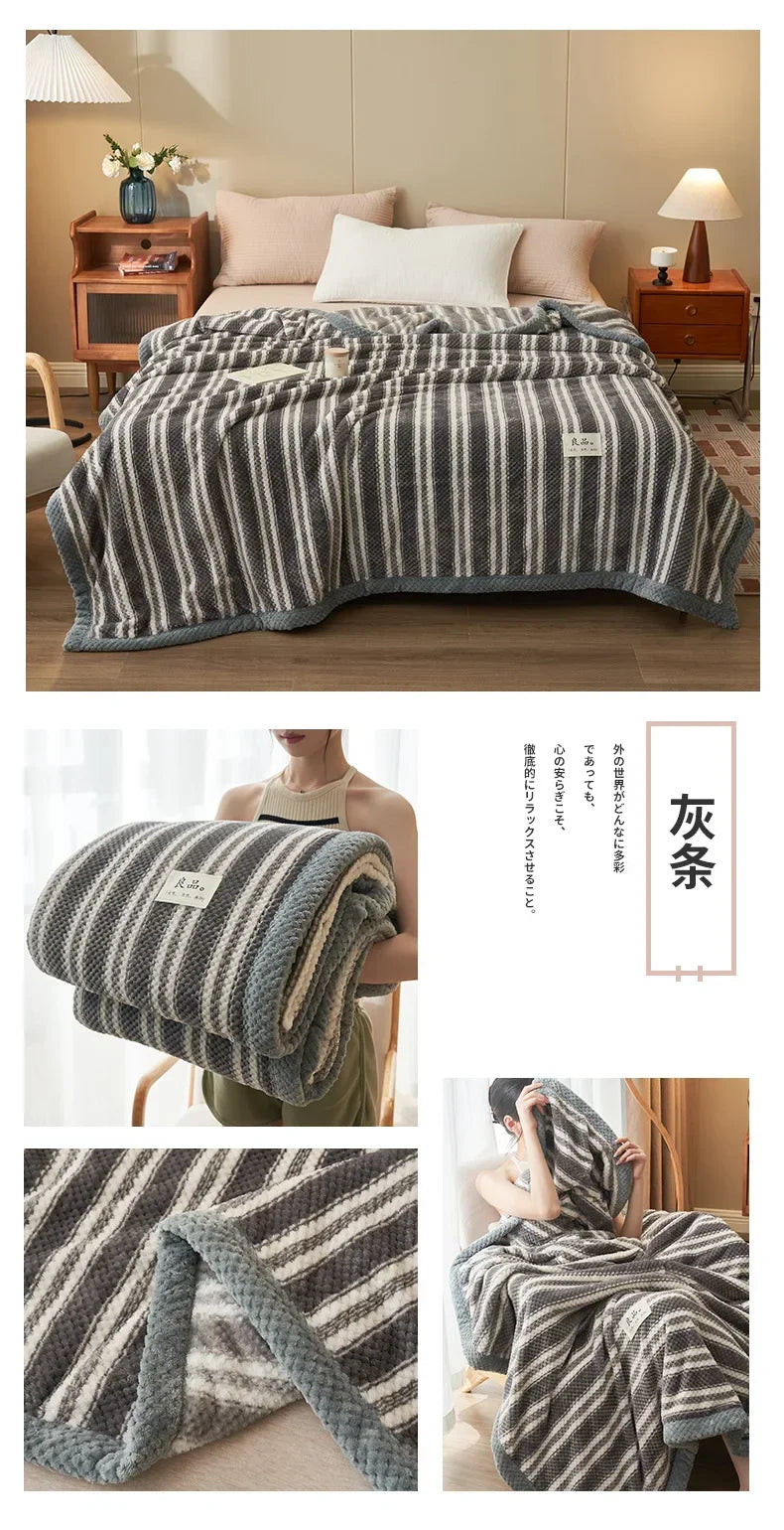 Knit Blanket Throw Soft Chenille Yarn Knitted Blanket Machine Washable Crochet Handmade Knit Throw Blanket for Couch Bed