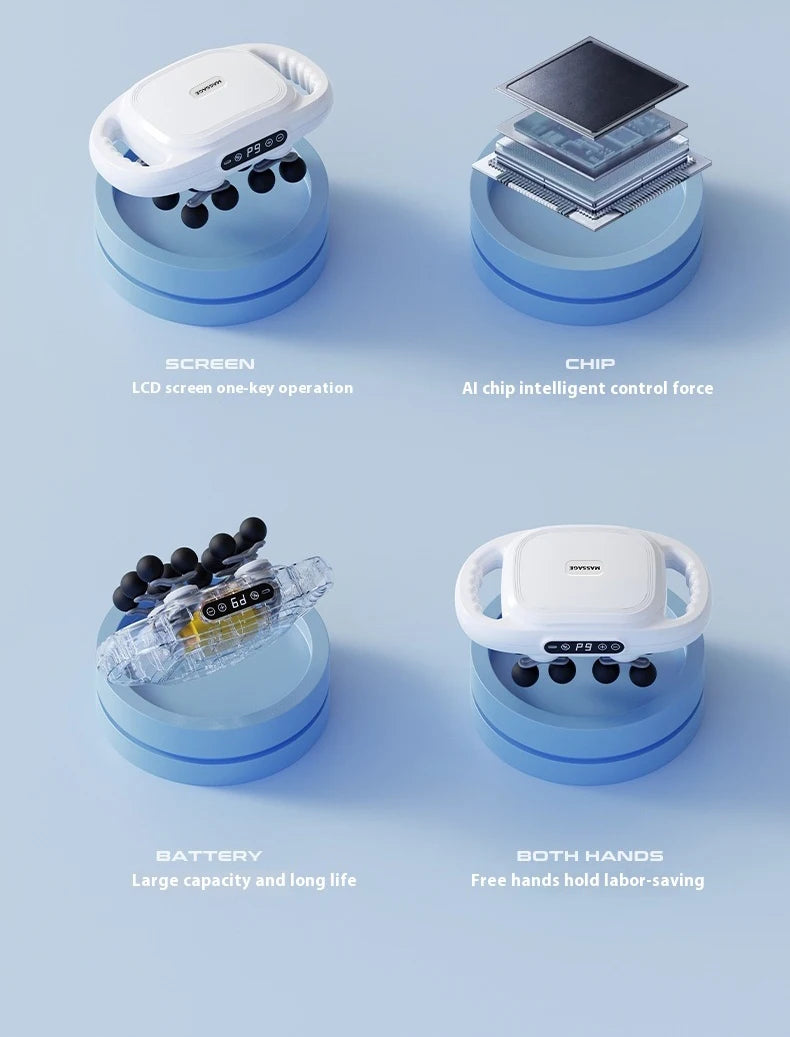 High-Frequency Vibration Full-Bbody Massage Gun Back, Waist, Neck and Shoulder Massager muscle Massager 12/16-Head fascia Gun