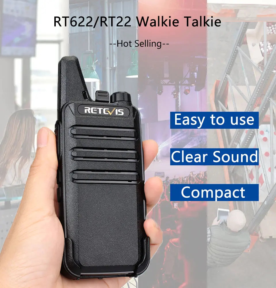 RETEVIS RT622 Walkie Talkie Mini 2 pcs PMR 446 Portable Two-way Radio ht PTT Walkie-talkies Communication Radio for Restaurant