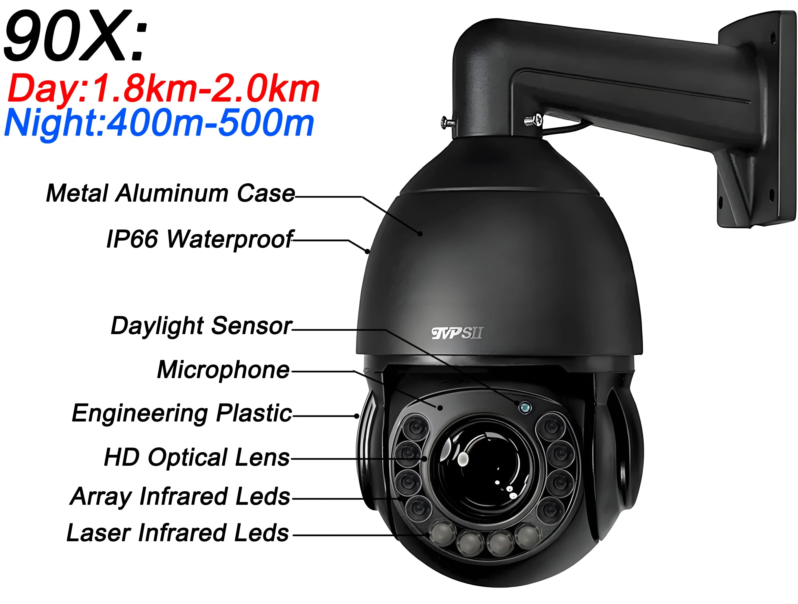 Max.512G Laser Infrared Metal Auto Tracking Cruise 8MP 4K 90X Optical Zoom 360° Audio POE PTZ Speed Dome Surveillance IP Camera