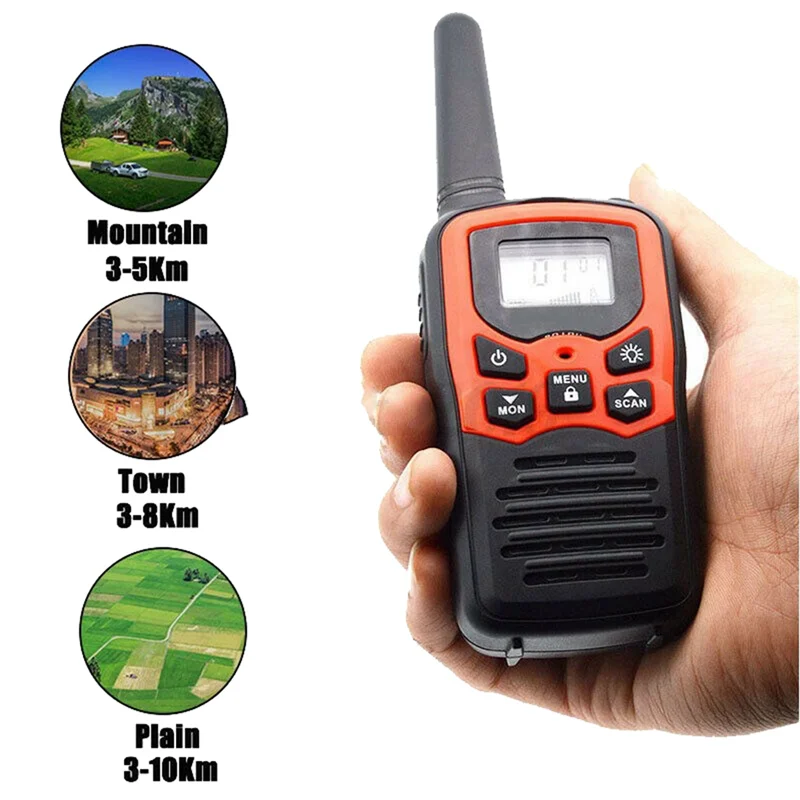 2Pcs Handheld Walkie Talkie Radio Dual Band Long Range Communication Transceiver
