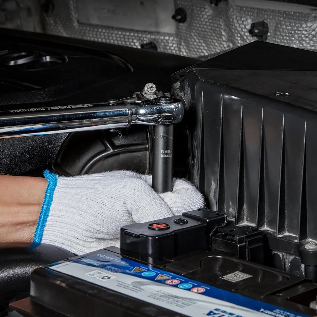 VEVOR 1/4, 3/8 & 1/2 Inch Drive Impact Socket Set, 210-Piece Full Metric/Standard with Extensions & Universal Joint, 3 Cases