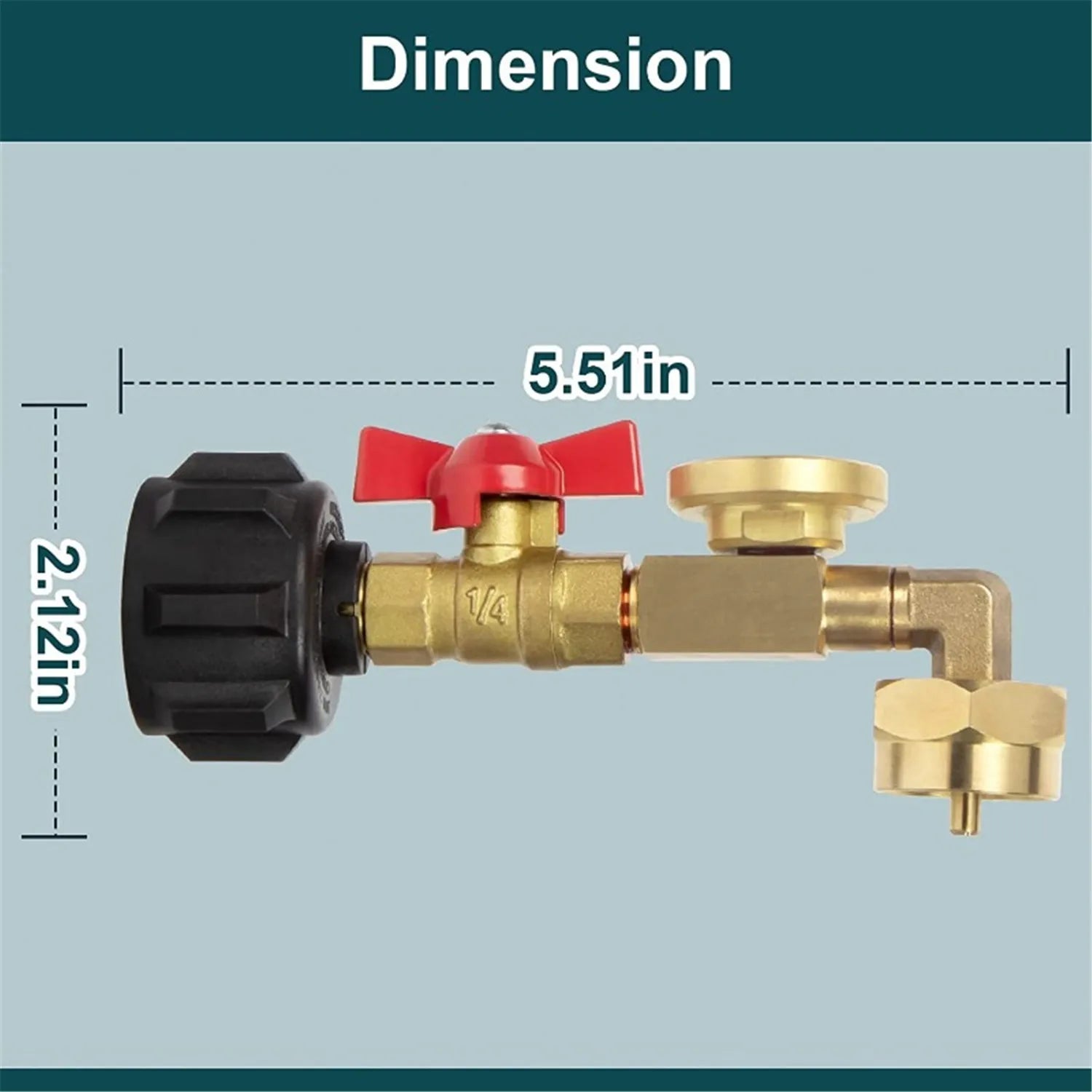 Propane Gas Converter 20 lb to 1 lb Propane Refill Elbow Adapter for Propane Heaters Grills Stoves Camping Equipped