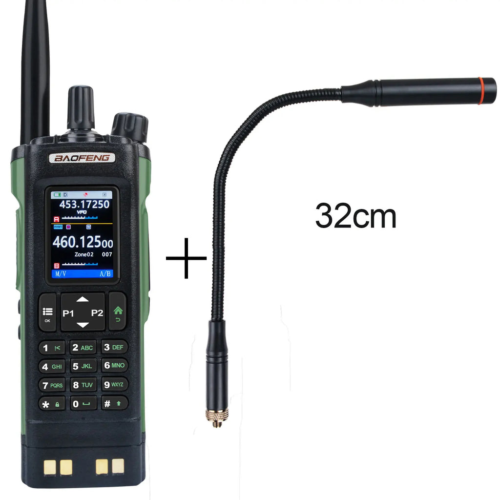 Walkie Talkie Baofeng UV-32 Air Band 10W GPS Amateur FM Two Way Radio with 2.0" HD Screen and 2200mah USB-C Charging Battery