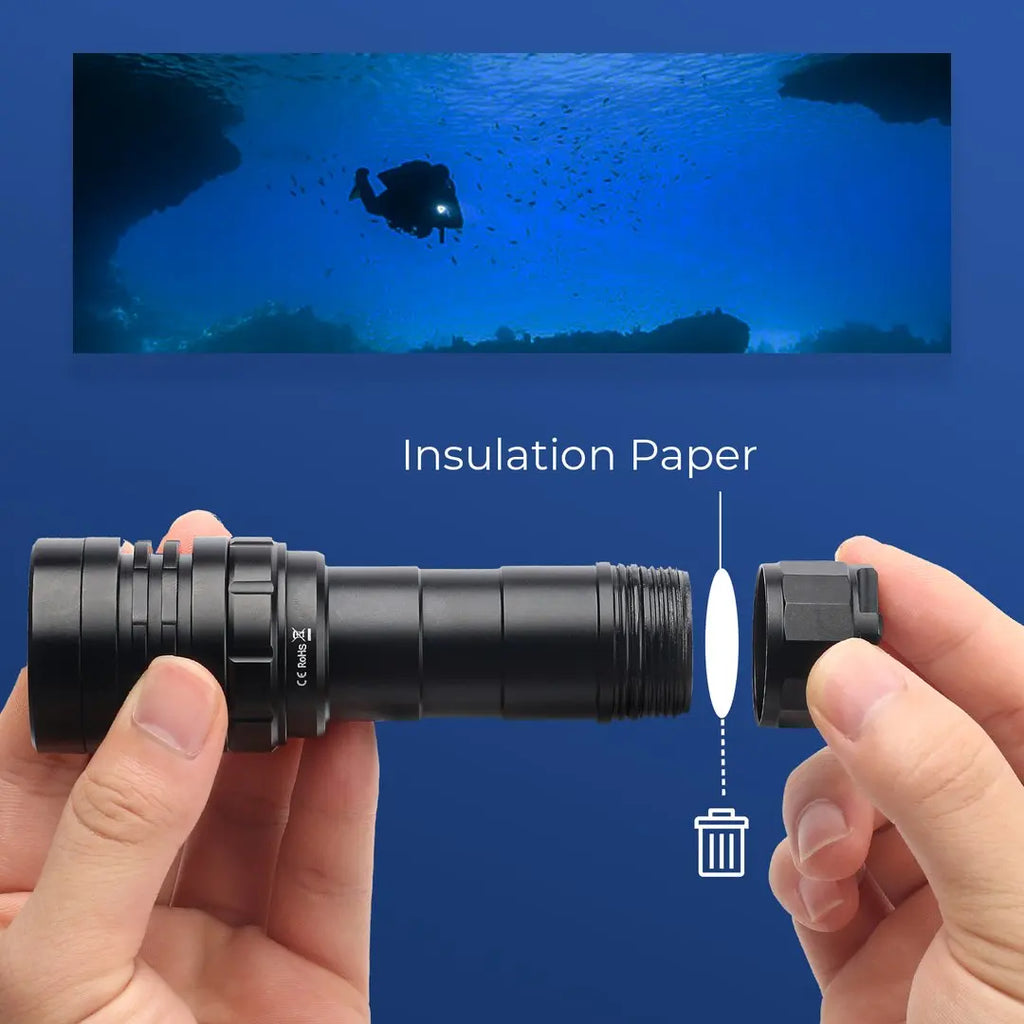 Sofirn SD05 Scuba Diving Flashlight XHP50.2 21700 Lantern 3000lm IPX8 Waterproof Magnetic Ring Orange Peel Reflector 18650 Torch