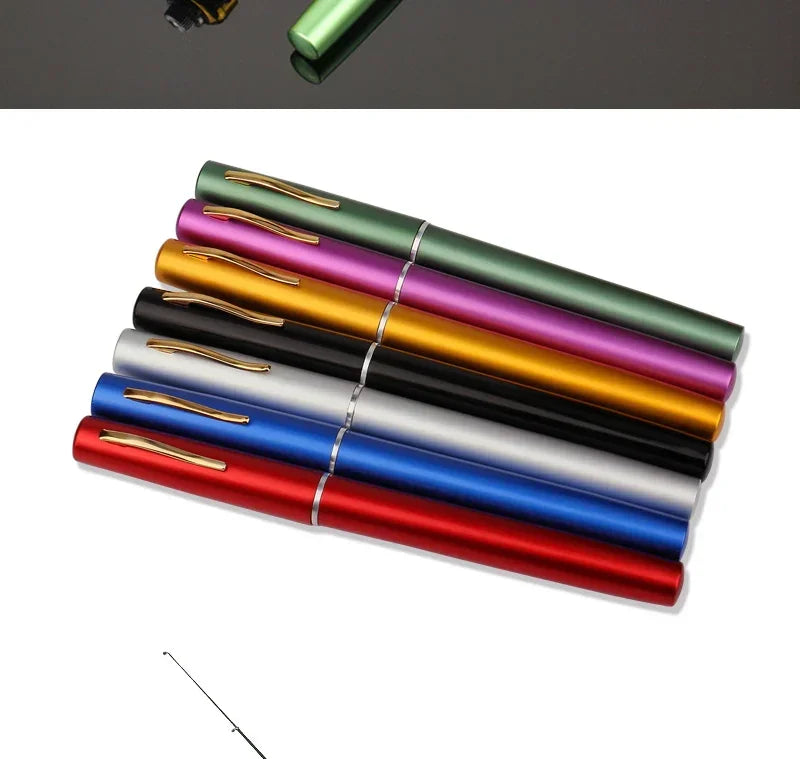 [Fish Rod+Reel+Line+Accessories] Portable Pocket Telescopic Fishing Rod Reel Full Kit Pen Shape Pole 96cm For Fishing Beginner