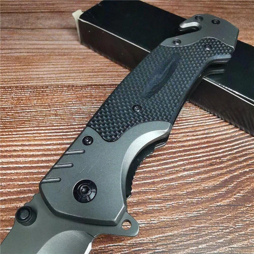 9" SPRING ASSISTED FOLDING STILETTO TACTICAL KNIFE Blade Pocket Tactical Knives