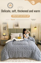 Comfortable double-sided velvet quilt core bedroom velvet thickened blanket home lamb fleece quilt warm quilt core comfortable