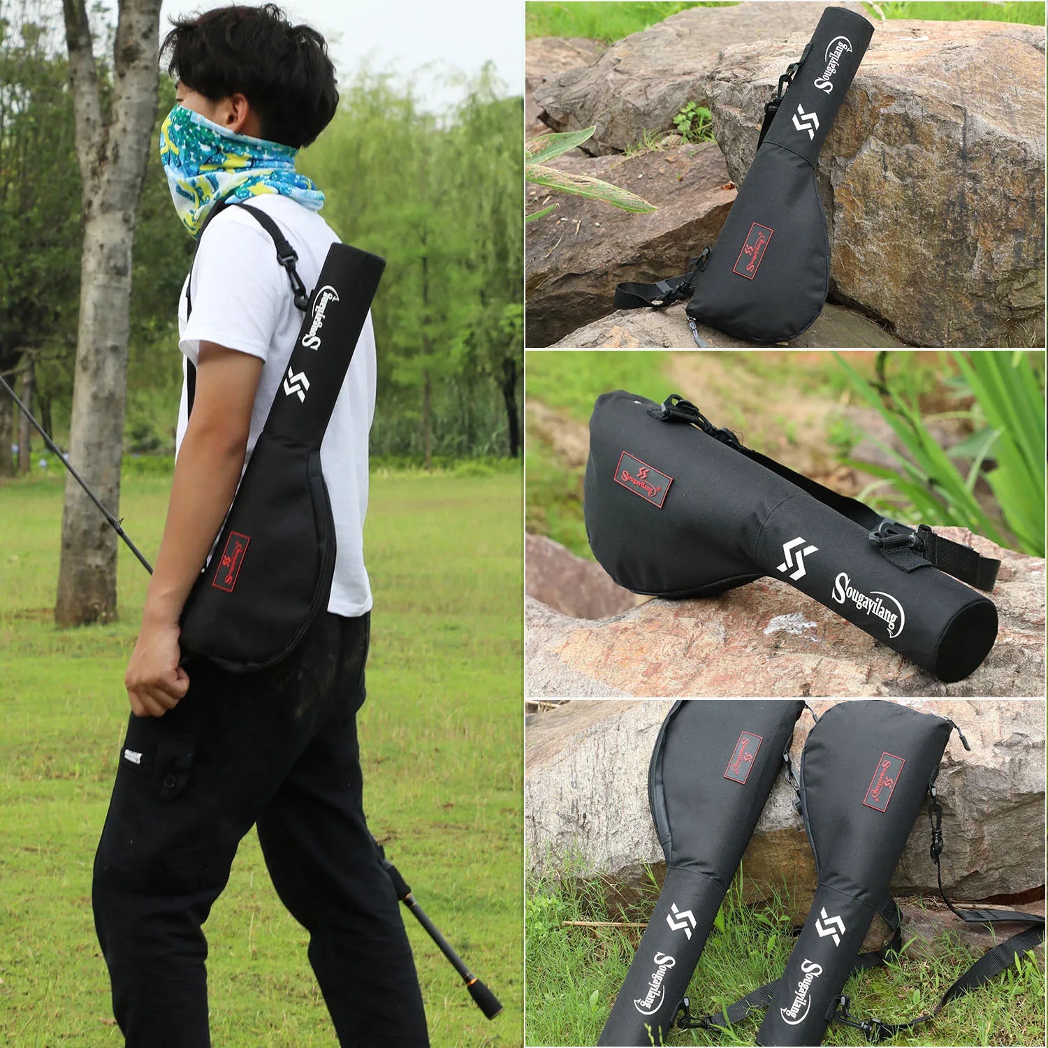 Sougayilang Fly Fishing Rod and Reel Full Kit 5sections Carbon Fly Fishing Rod and 5/6 Reel Perch Fly Fishing Suitable for Pesca