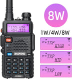1/2PCS BaoFeng UV-5R 8W Tri-Power Walkie Talkie High Power Dual Band Long Range 128 CH Portable Handheld UV 5R Ham Two Way Radio