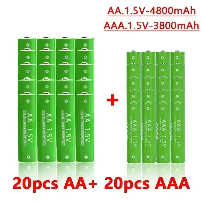 1.5V Rechargeable AA AAA 4.8-3.8Ah Battery For Torch Toys Clock MP3 Player Replace Ni-Mh Battery Delivery within 15-25 days