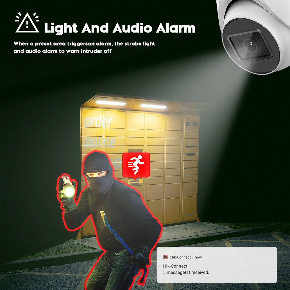 Hikvision 8MP ColorVu Smart Hybrid Light IP Camera DS-2CD1383G2-LIU DS-2CD1383G2-LIUF MD 2.0 Human Detect MIC SD Slot IP67 POE