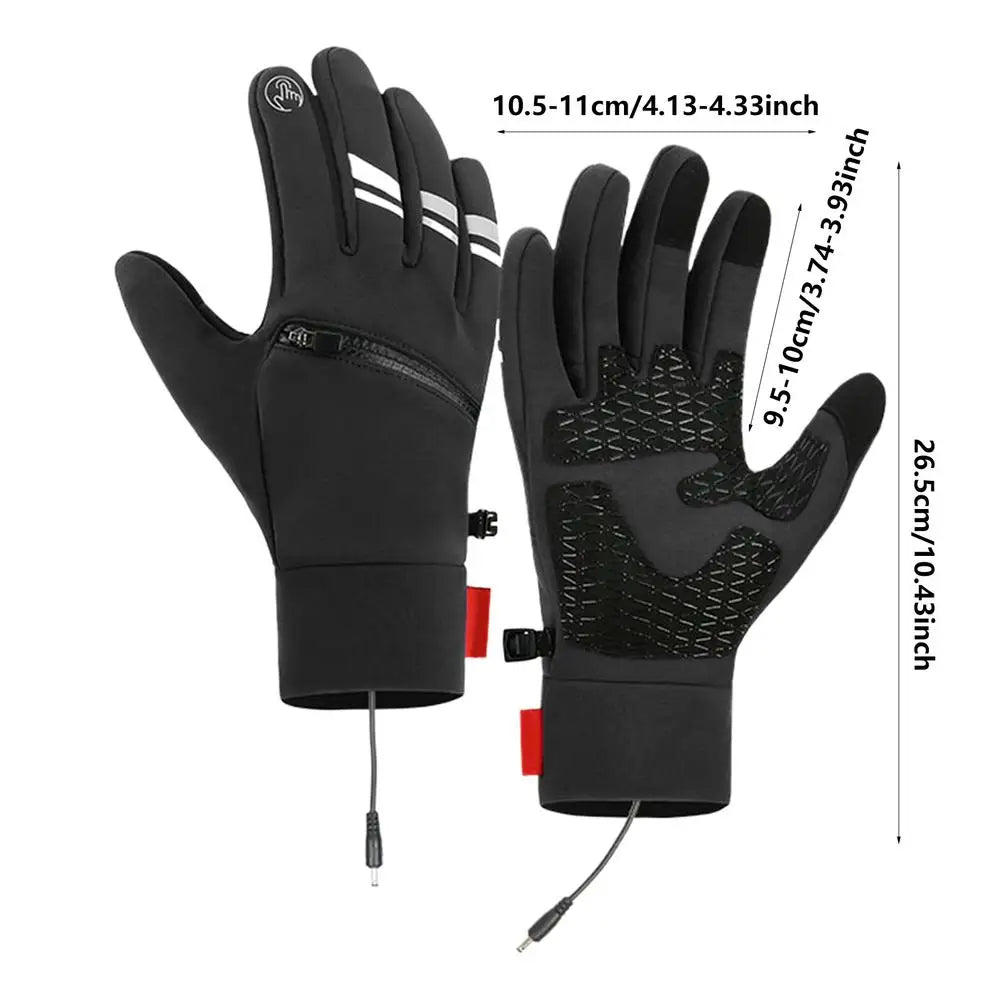 USB Heated Gloves Waterproof Touchscreen Winter Snowboard Gloves Hand Warmer Outdoor Fishing Skiing Cycling Driving Gloves