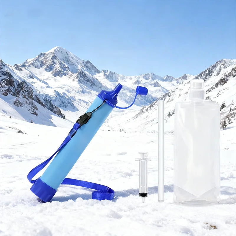 Outdoor Mini Water Filter Straw Camping Purification Portable Hiking Water Purifier for Survival or Emergency Supplies