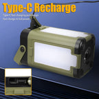 Solar Rechargeable LED Camping Lamp 4 Leaf Foldable Tent Lamp Warm Fire Atmosphere Lamp Outdoor Emergency Lighting Torch Lantern