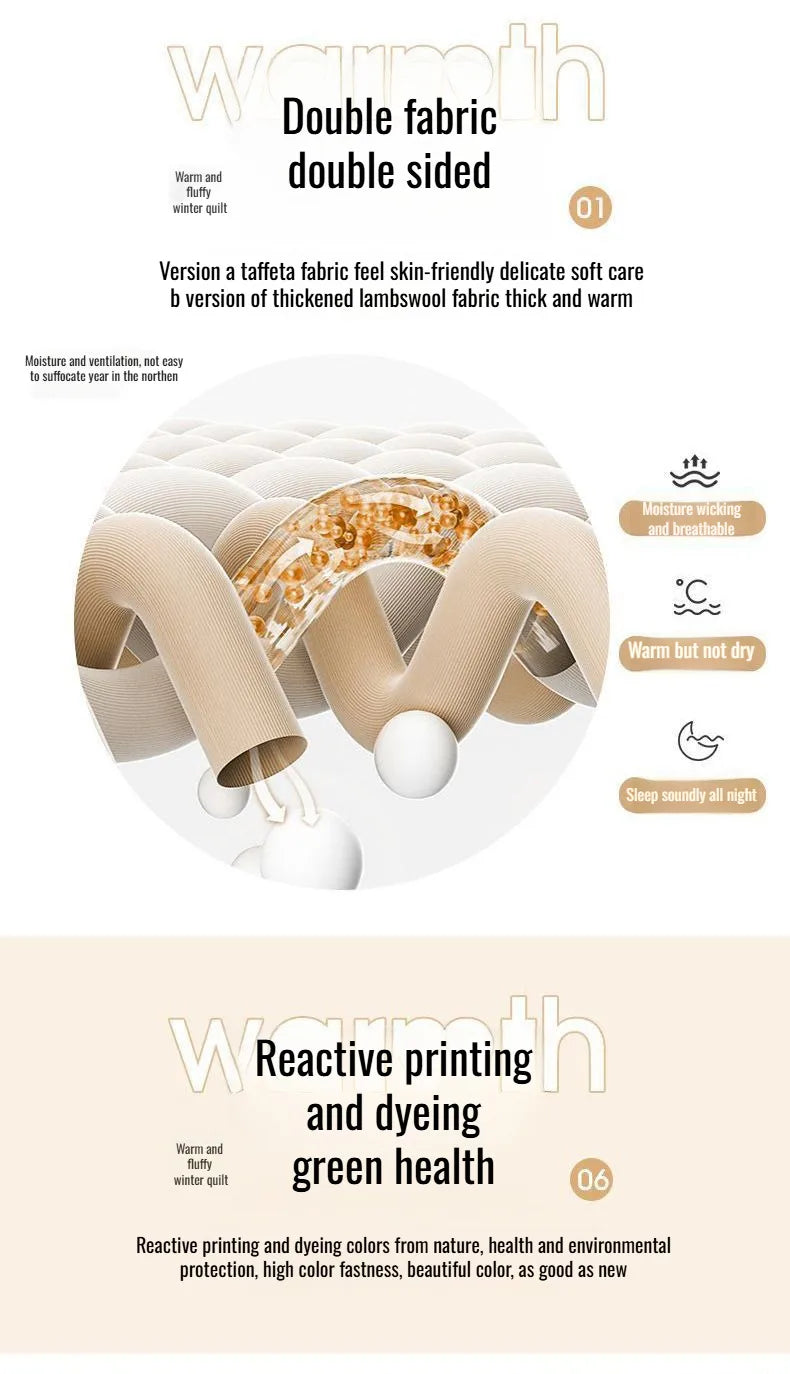 Comfortable double-sided velvet quilt core bedroom velvet thickened blanket home lamb fleece quilt warm quilt core comfortable