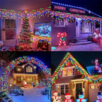 Solar LED Eaves Icicle String Lights 8 Lighting Modes Outdoor Waterproof Christmas Decorations Fairy Lights for Yard Garden