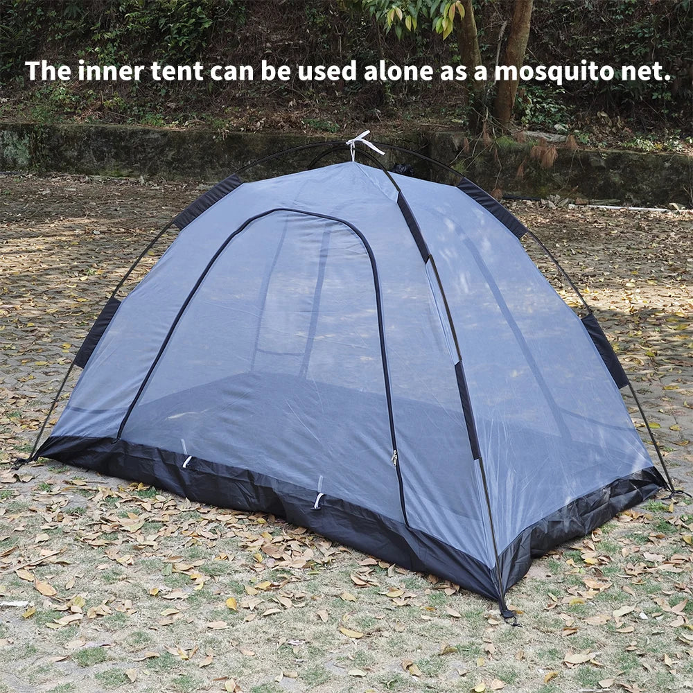 Fireproof 2 Person Winter Tent Hot Tent Waterproof Tunnel Dome Tent with Stove Jack and Snow Skirt for Camping Hiking 4 Season