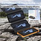 Portable Solar Power Bank,50000mAh External Solar Power Supply,Compatible with IOS Android USB-A And USB-C Charging Outdoor Camp