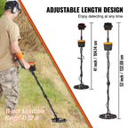 VEVOR Metal Detector for Adults & Kids 10Inch Waterproof Search Coil with LCD Display 7 Modes Adjustable 41''-52'' Aluminum Stem