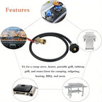 1pc,Propane Tank Refill Adapter Kit,3ft Hose With Safety Shutoff Valve,Easily Fill 1lb Bottles From 20lb,Kitchen Accessaries