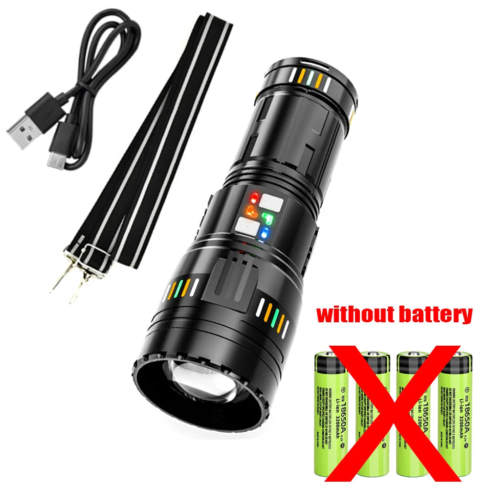 New upgrade GT61 High Power Led Flashlights Super Bright Spotlight Tactical flashlight Zoomable Outdoor Emergency Camping Torch