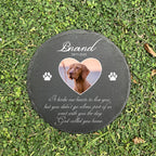 Personalized Pet Memorial Stone with Photo Printing Dog Grave Marker Plaque Custom Pet Memorial Garden Stone Slate with Name