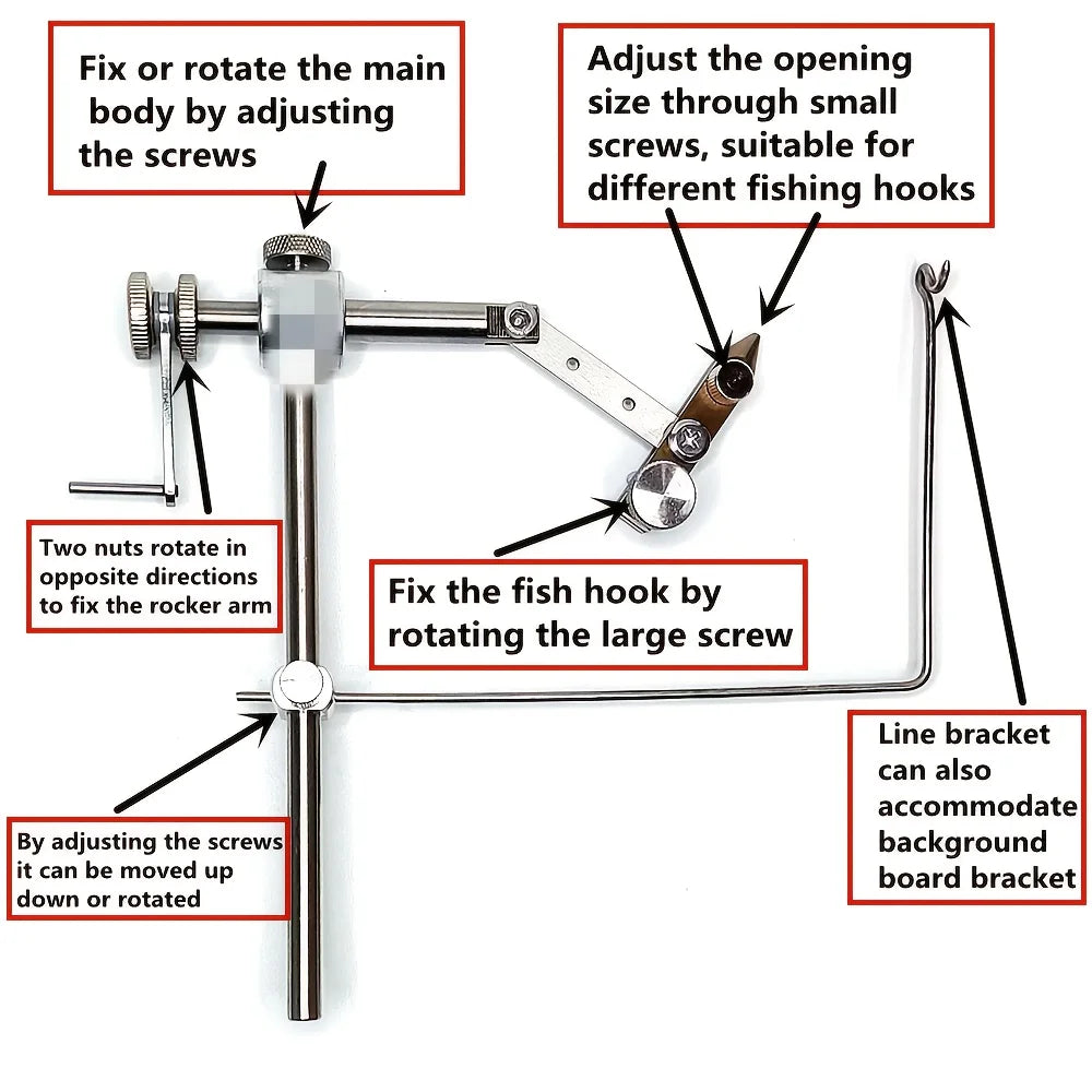Rotating Fly Fishing Lure Tool Set Fly Fishing Lure Making Vice Suitable for Making Dry and Wet Lures for Trout and Salmon
