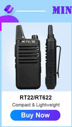 RETEVIS RT622 Walkie Talkie Mini 2 pcs PMR 446 Portable Two-way Radio ht PTT Walkie-talkies Communication Radio for Restaurant