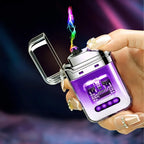 Rechargeable USB Electronic Lighter, Windproof Flameless LED Smart Dual Arc Portable Outdoor Survival Cigarette Lighters  Gifts