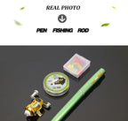 [Fish Rod+Reel+Line+Accessories] Portable Pocket Telescopic Fishing Rod Reel Full Kit Pen Shape Pole 96cm For Fishing Beginner