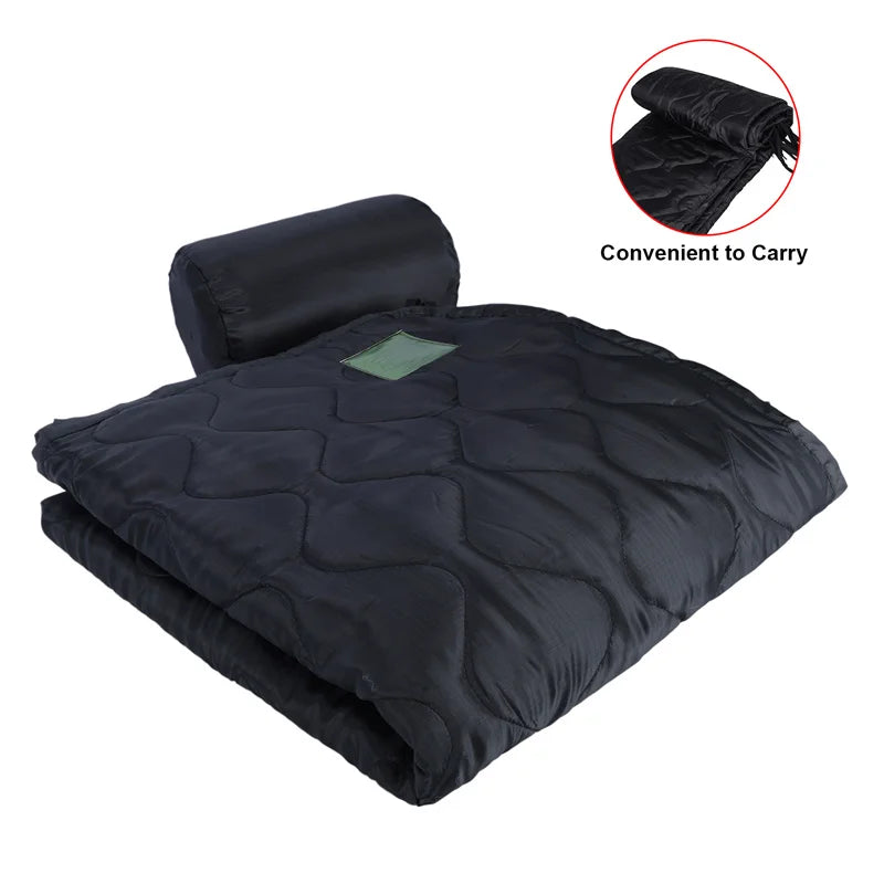 LQARMY Tactical Poncho Liner Camouflage Water Repellent Woobie Quilted Blanket Suitable for Camping, Shooting Hunting