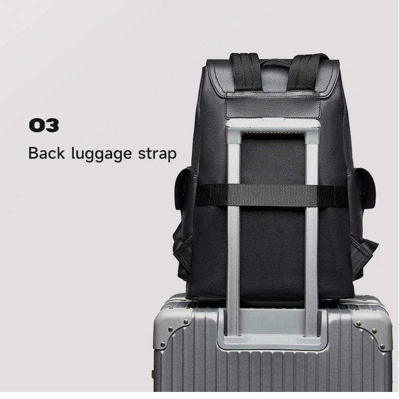 Septwolves Fashion Design Printed Leather Backpack Man Large Flip Cover Business Print Travel Laptop Bags Big Monogram Bagpack