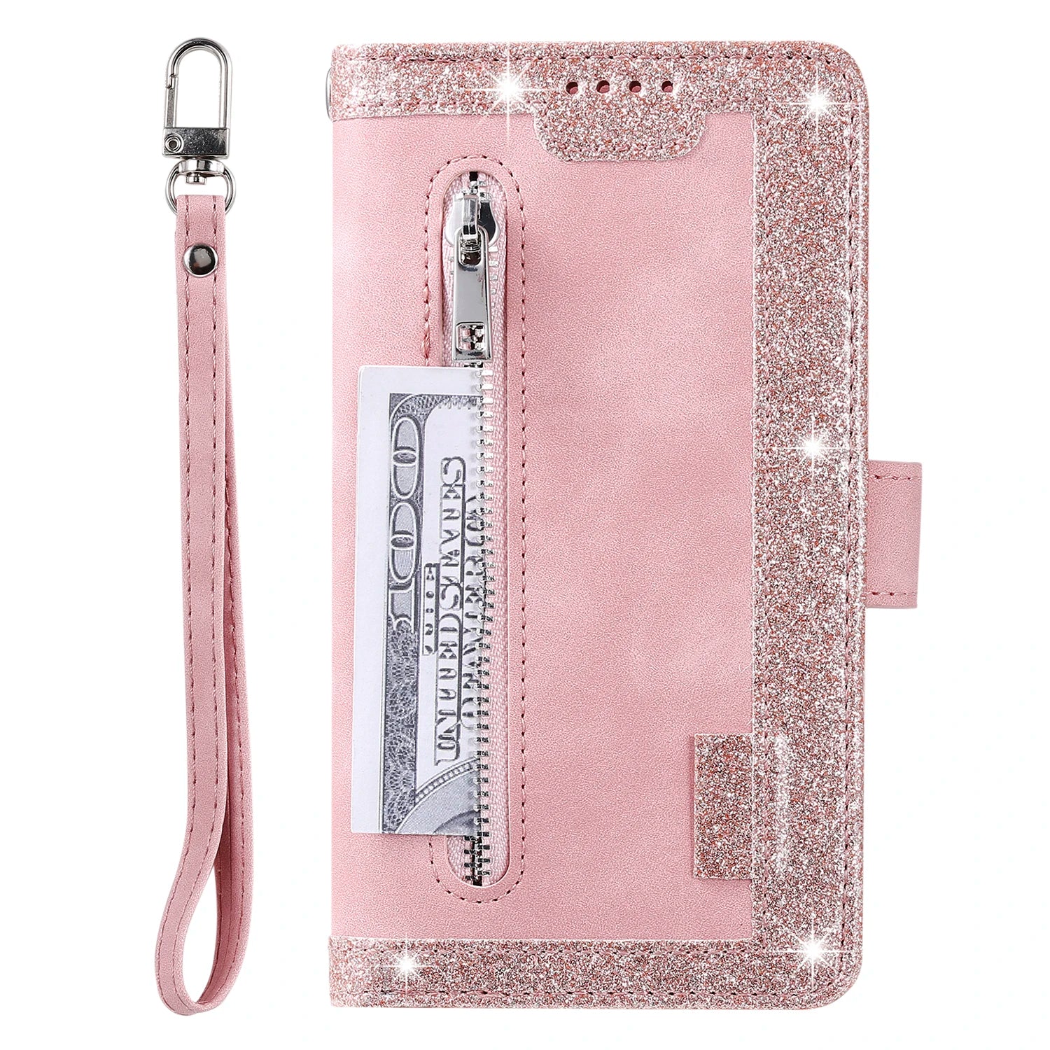 Zipper Wallet Case for Samsung Galaxy S25Ultra S24 Ultra 24FE S25 Plus Leather Case Kickstand Phone Cover Cash Cards Pocket
