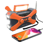 Emergency Solar Power Hand Crank Dynamo Generator 10000mAh Phone Charger Bank SOS AM/FM Weather Flashlight Radio Power Bank