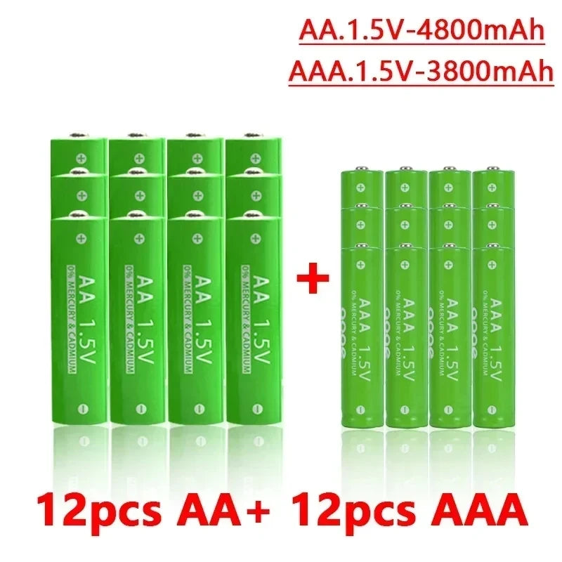 1.5V Rechargeable AA AAA 4.8-3.8Ah Battery For Torch Toys Clock MP3 Player Replace Ni-Mh Battery Delivery within 15-25 days