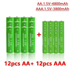 1.5V Rechargeable AA AAA 4.8-3.8Ah Battery For Torch Toys Clock MP3 Player Replace Ni-Mh Battery Delivery within 15-25 days