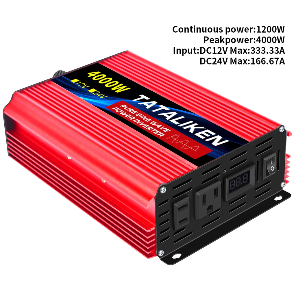 Pure sine wave inverter American socket 3500 w / 4500 w / 5000 w / 6000 w / 7000 w / 8000 w household portable digital display i