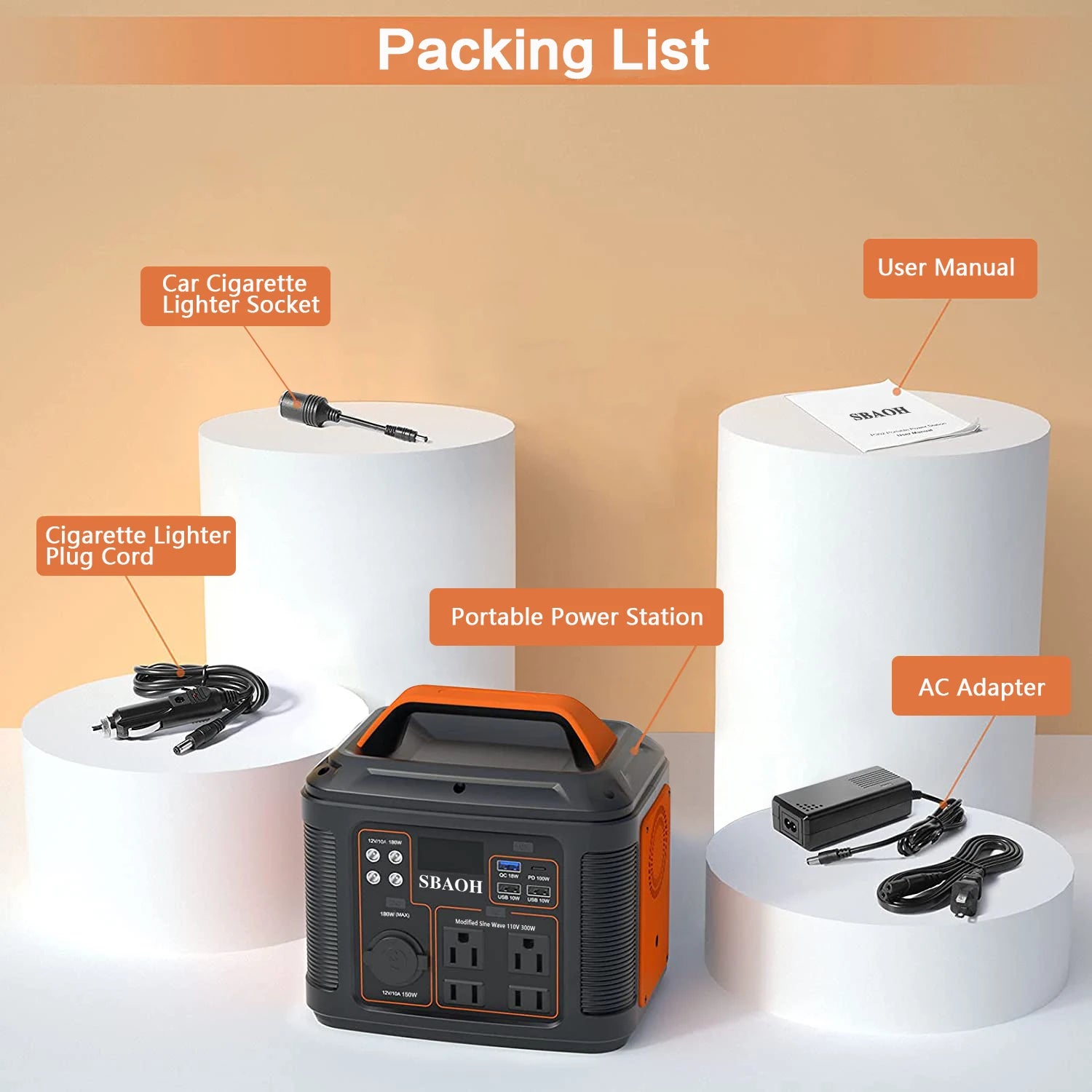 Portable Power Station, 300W Solar Generator, Quick Charging