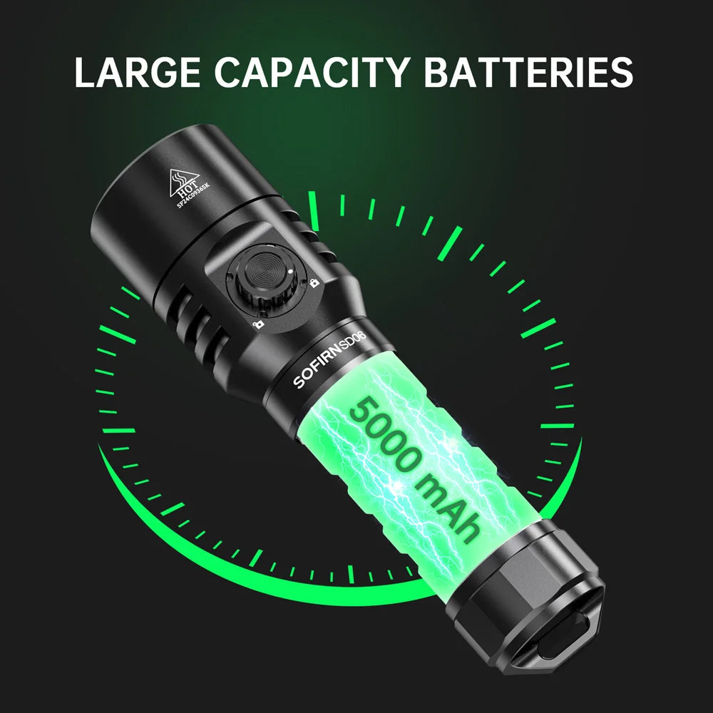 Sofirn SD06 Diving Flashlight SFT70 3200lm Rechargeable Underwater Deep Scuba Torch Dive LED Light Powerful 21700 Under 100M