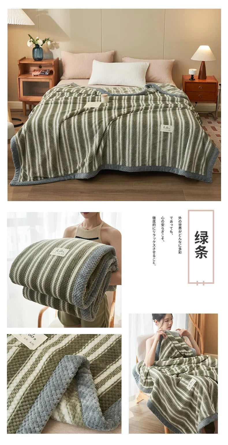 Knit Blanket Throw Soft Chenille Yarn Knitted Blanket Machine Washable Crochet Handmade Knit Throw Blanket for Couch Bed